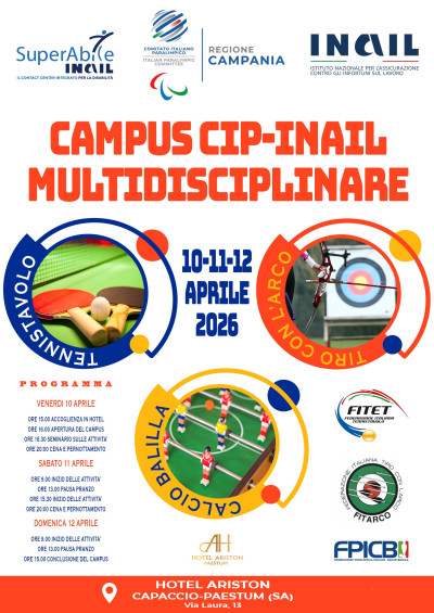 Campus Cip-Inail multidisciplinare, Paestum (SA) 10,11,12 aprile 2026