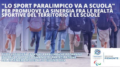 Si aprono le domande per Lo sport paralimpico va a scuola