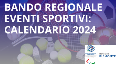 Bando regionale eventi sportivi: calendario 2024