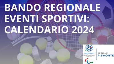 Bando regionale eventi sportivi: calendario 2024