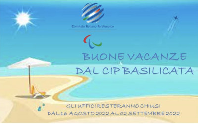 Chiusura uffici CIP Basilicata per ferie dal 16 agosto al 2 settembre 2022