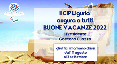 Chiusura uffici CIP Liguria per ferie dall'11 agosto al 2 settembre 2022