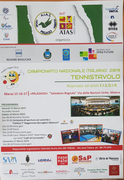 FISDIR - Camp Ital Tennis Tavolo 2019