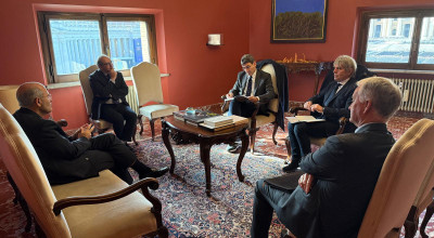 Marco Giunio De Sanctis ricevuto dal Cardinale Jos&eacute; Tolentino de Mendo...