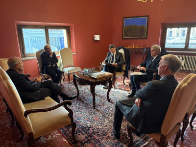 Marco Giunio De Sanctis ricevuto dal Cardinale Jos&eacute; Tolentino de Mendo...