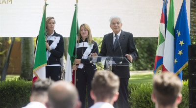 Rio 2016: il Presidente Mattarella consegna il Tricolore a Caironi e Pellegrini 