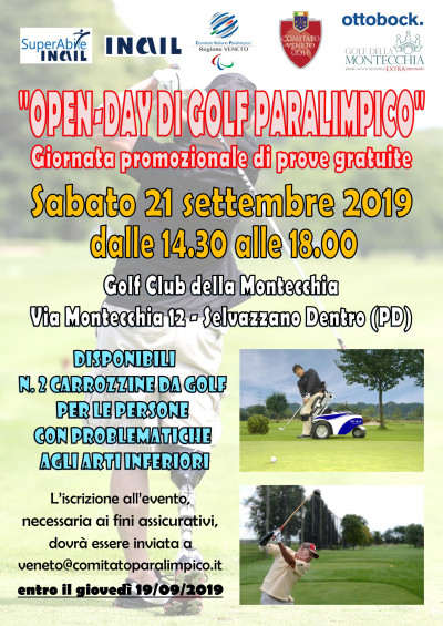 OPEN DAY DI GOLF PARALIMPICO - 21 settembre 2019