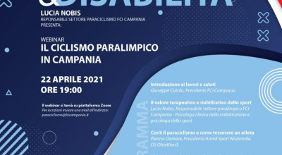 IL CICLISMO PARALIMPICO IN CAMPANIA, WEBINAR - 22 APRILE 2021 ORE 19:00