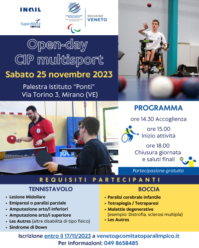 Open-day di boccia e tennistavolo paralimpico