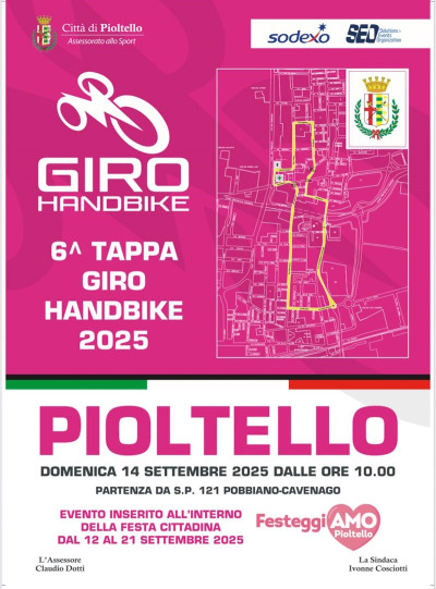 GIRO HANDBIKE - Katia Aere e  Emanuele Lanzetta alla sesta tappa a  Pioltello