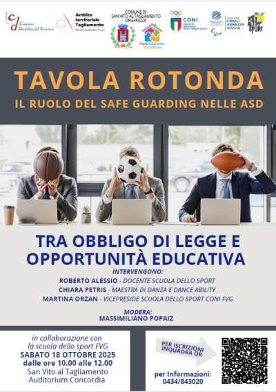 TAVOLA ROTONDA - Il ruolo del safe guarding nelle ASD. Tra obblighi di legge ...