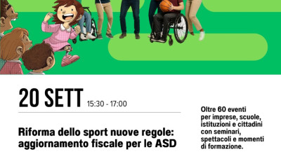 EVENTO -  Riforma dello sport nuove regole fiscali: aggiornamento fisca...