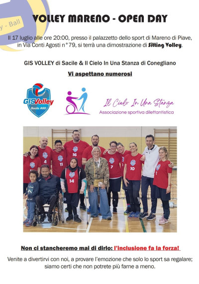 SITTING VOLLEY – Il GIS Volley Sacile al Volley Mareno Open Day per u...