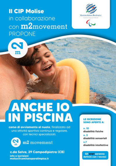 Anche io in piscina: aperte le iscrizioni