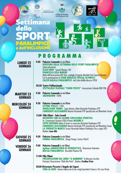 Si apre la Settimana dello Sport Paralimpico e dell'Inclusione a Pineto