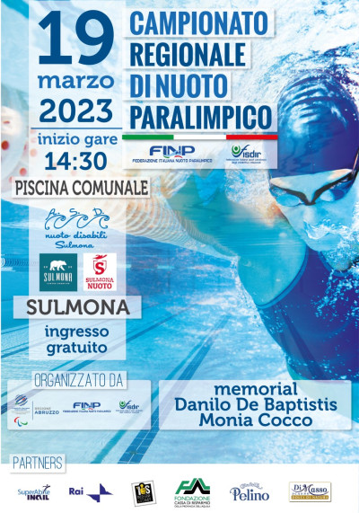 A Sulmona il Campionato di Nuoto Paralimpico FINP-FISDIR