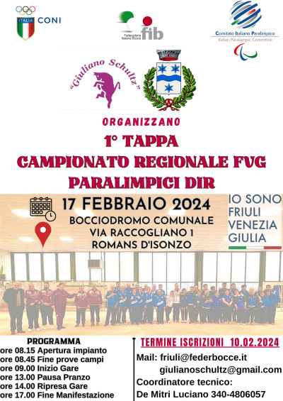 BOCCE – 1° Tappa Campionato Regionale FVG Paralimpici DIR