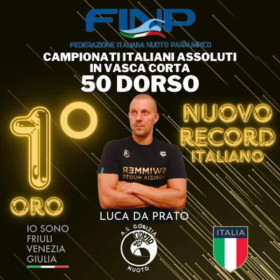 NUOTO - Luca Da Prato incornicia due Titoli Italiani
