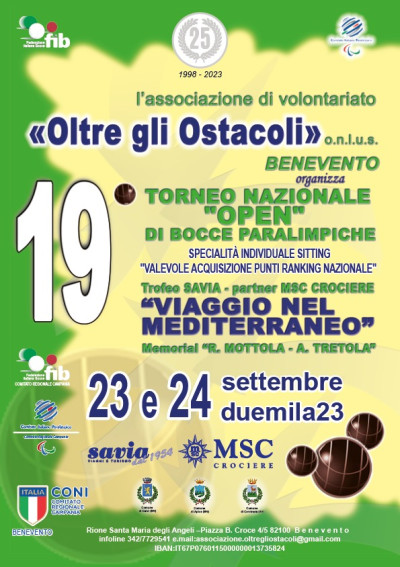 Torneo Nazionale di Bocce Paralimpiche, Benevento 23-24 settembre 2023