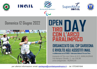 Locandina Open Day di Tiro con l'Arco - Nurachi 12-06-2022