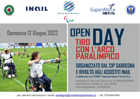 Locandina Open Day di Tiro con l'Arco - Nurachi 12-06-2022 Locandina Open Day di Tiro con l'Arco - Nurachi 12-06-2022