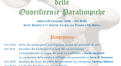 Cerimonia di Consegna delle Onorificenze Paralimpiche, Napoli 29 novembre 2025