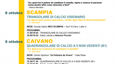 VEDERE OLTRE CALCIO NON VEDENTI, NAPOLI E CASERTA 8-10 OTTOBRE 2021