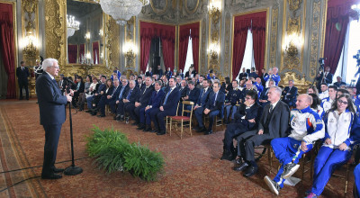 Il Presidente della Repubblica riceve al Quirinale i medagliati ai Mondiali d...