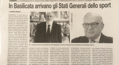 Arrivano in Basilciata gli stati generali dello Sport