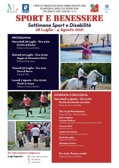 SPORT E BENESSERE- SALERNO 28 LUGLIO, 4 AGOSTO 2021