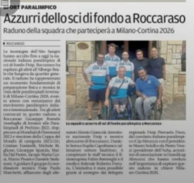 Sci di fondo: La squadra nazionale paralimpica a Roccaraso