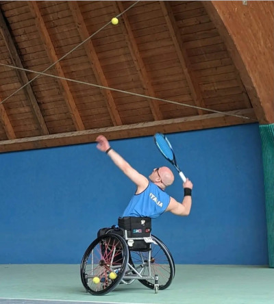 L'Atleta abruzzese Antonio Cippo ed il C.T. Bonasia, alle finali di Coppa Devis