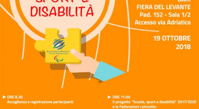 Convegno “SCUOLA, SPORT E DISABILITA’” 19 ottobre 2018