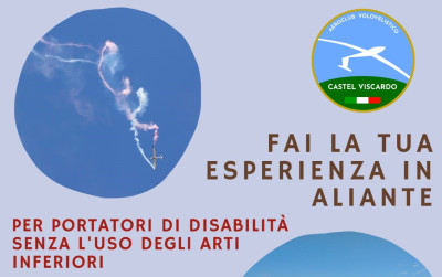 Prova l'esperienza del volo paralimpico in aliante