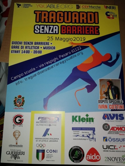 TRAGUARDI SENZA BARRIERE 25 MAGGIO 2019 presso campo scuola Pesaro,