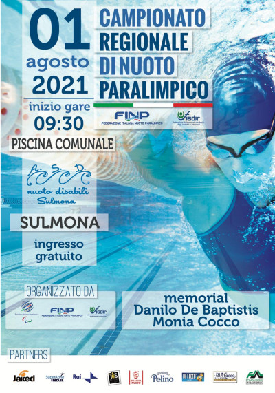 Nuoto paralimpico, campionato regionale a Sulmona il 1°agosto