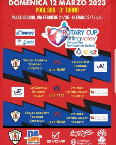 Sitting Volley - Rotary Cup, Palatusciano Olevano sul Tusciano (Sa), 12 marzo...