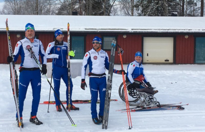 Gli azzurri del nordico in allenamento in una foto di repertorio