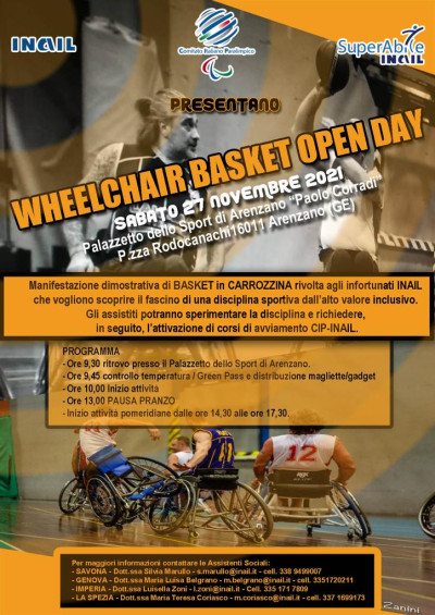 Basket in carrozzina, sabato ad Arenzano l'open day targato Cip-Inail