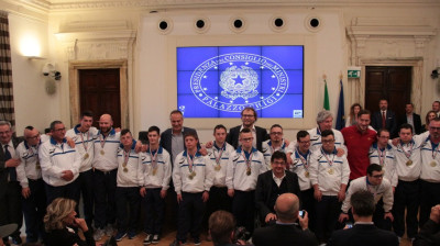 La Nazionale Italiana di Calcio a 5 Fisdir campione del Mondo ricevuta dal Mi...
