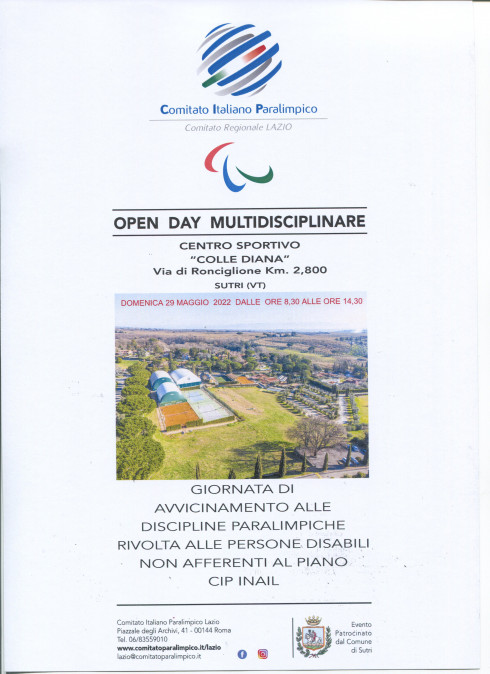Open Day Multidisciplinare rivolto alle persone con disabilità Colle D...