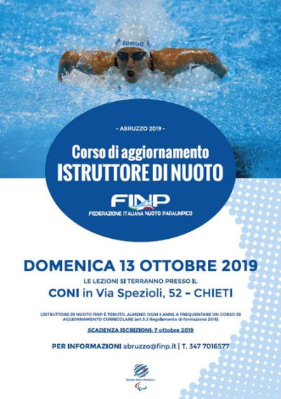 Corso di aggiornamento per istruttori tecnici a Chieti il 13 ottobre