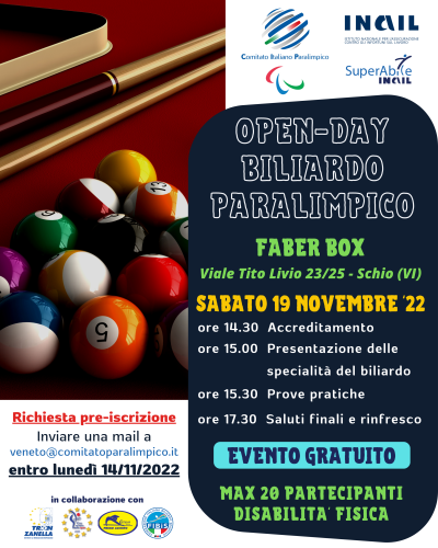 locandina biliardo paralimpico locandina biliardo paralimpico