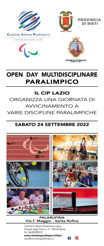 OPEN DAY MULTIDISCIPLINARE PARALIMPICO PALARUFINA CIITADUCALE (RIETI) 24/09/...