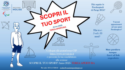 SCOPRI IL TUO SPORT! Anno 2025- TERZA APERTURA