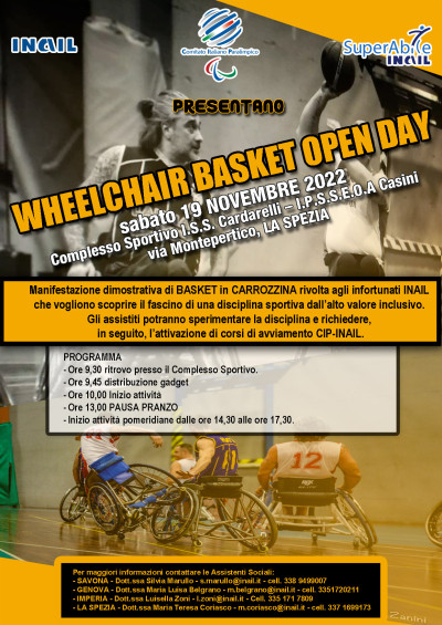 Basket in carrozzina, sabato 19 novembre alla Spezia open day aperto a tutti ...
