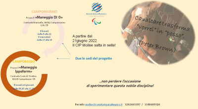 Equitazione: il Cip Molise lancia un nuovo progetto