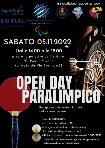 Locandina - OPEN-DAY DI TENNISTAVOLO E FRECCETTE Locandina - OPEN-DAY DI TENNISTAVOLO E FRECCETTE