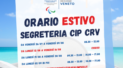 Orari Estivi Segreteria CIP CR VENETO