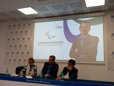 Il Presidente dell'IPC Andrew Parsons a Roma